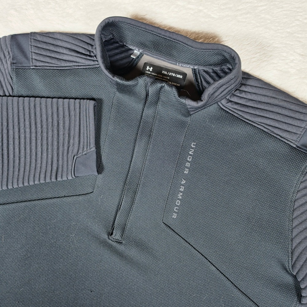 NEW Under Armour ColdGear Golf Mens XXL Black L/S 1/4 Zip Pullover 1317341
